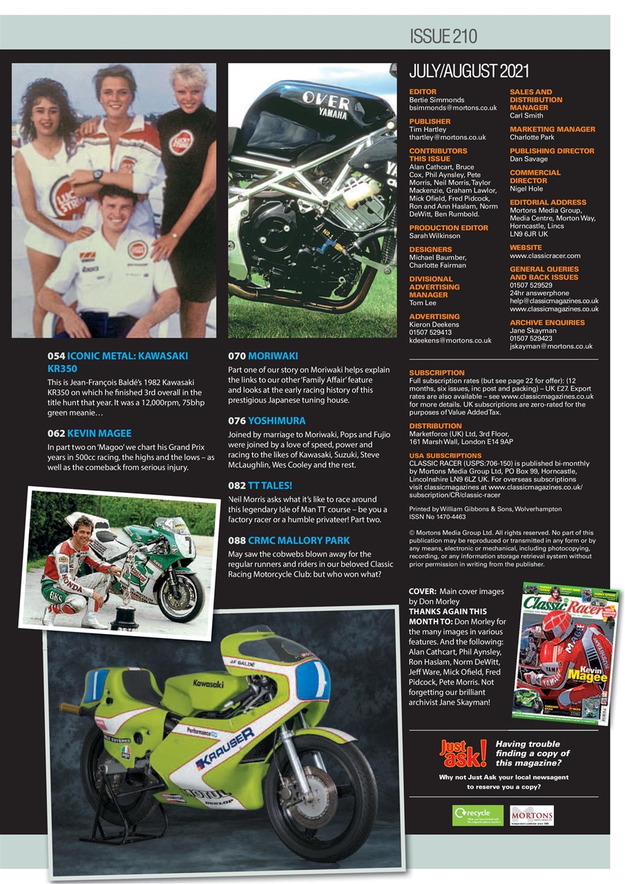 Classic Racer Preview Pages