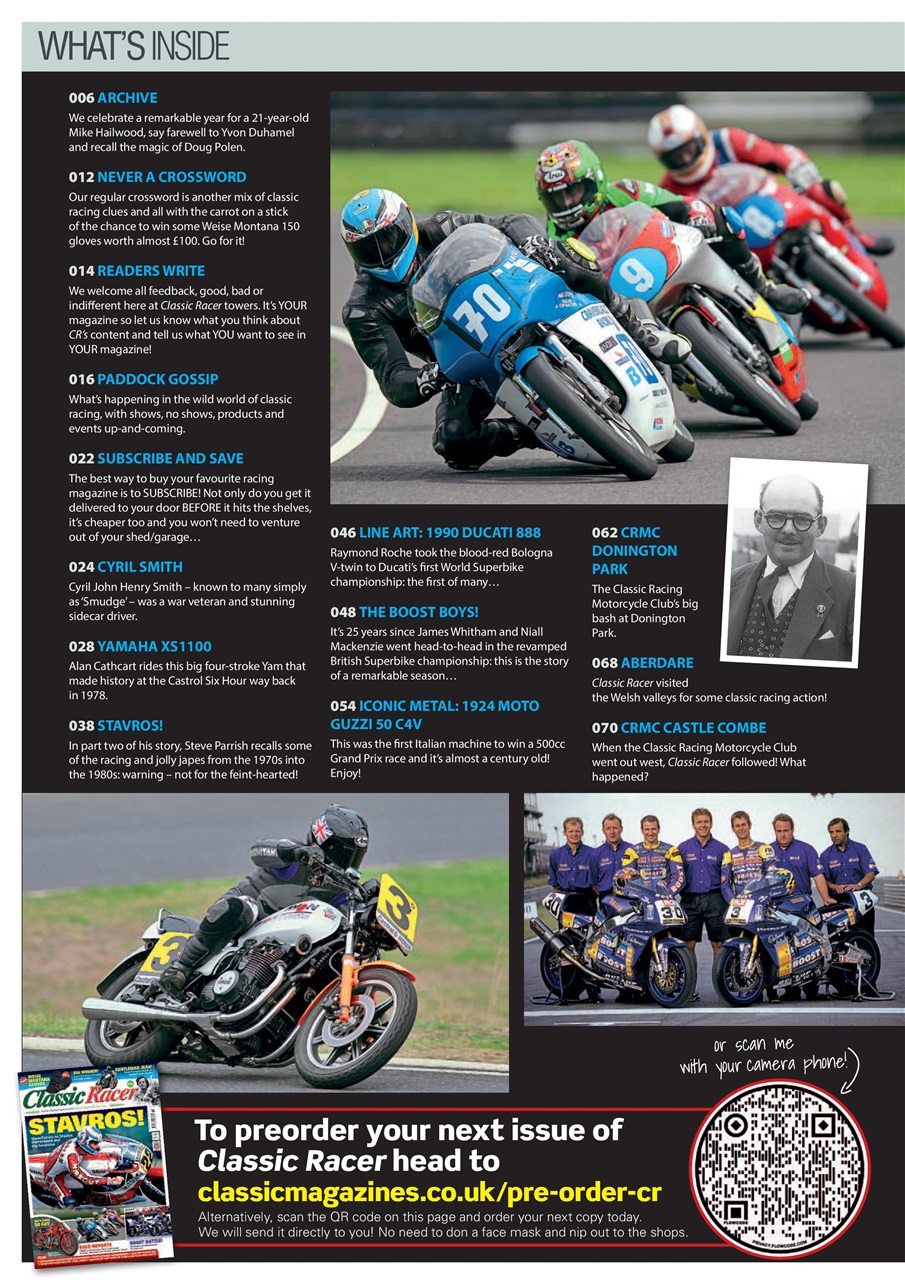 Classic Racer Preview Pages