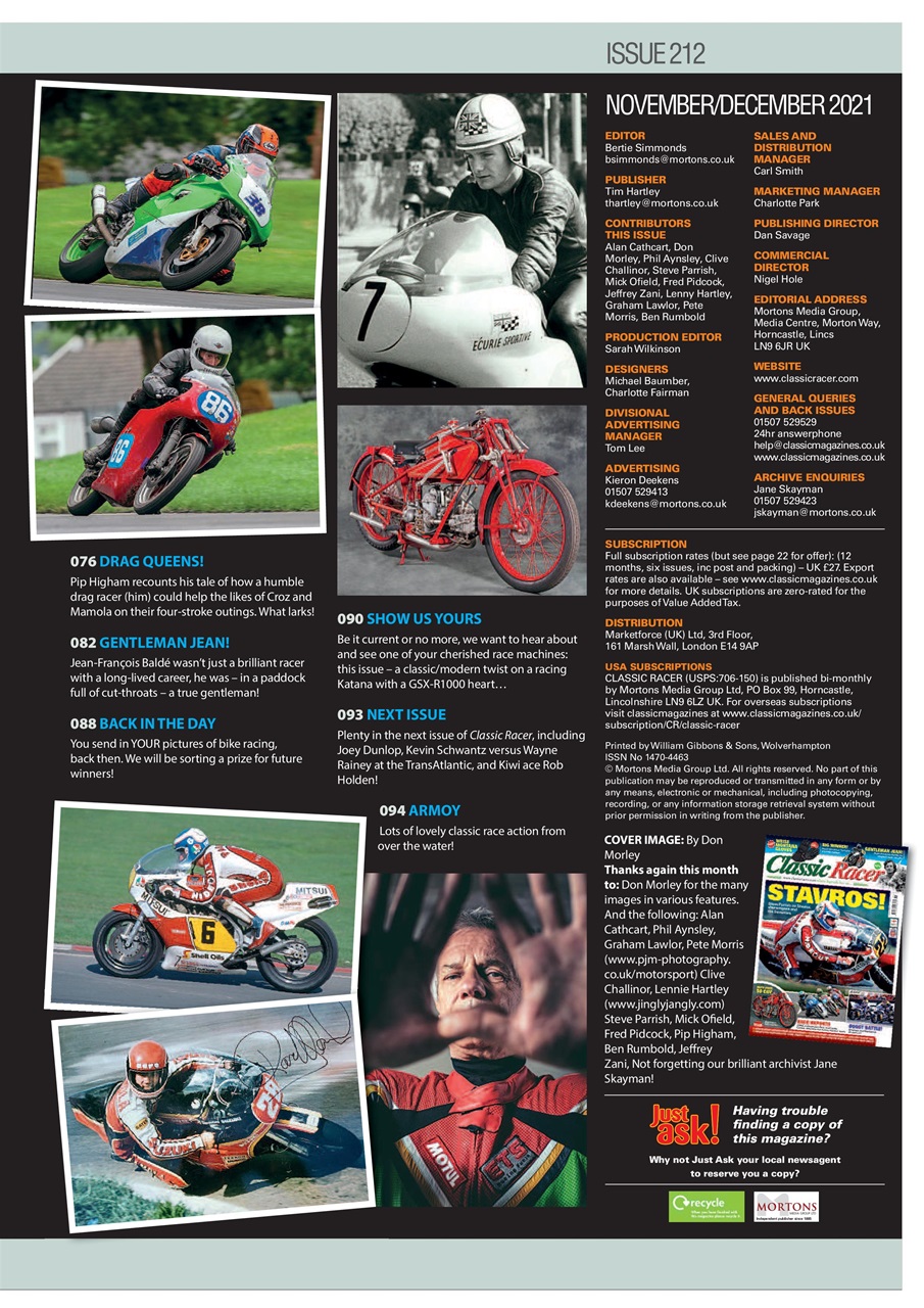 Classic Racer Preview Pages