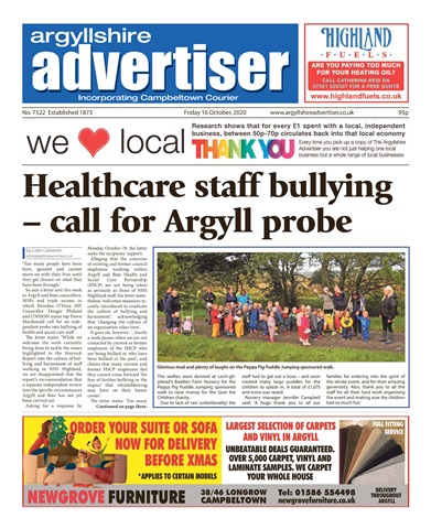 Argyllshire Advertiser issue 16/10/20