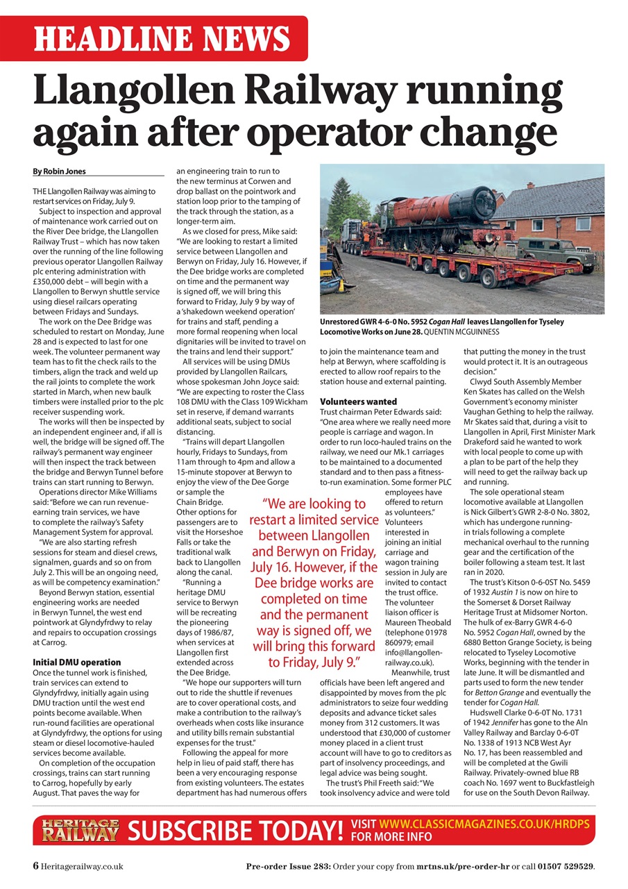 Heritage Railway Preview Pages