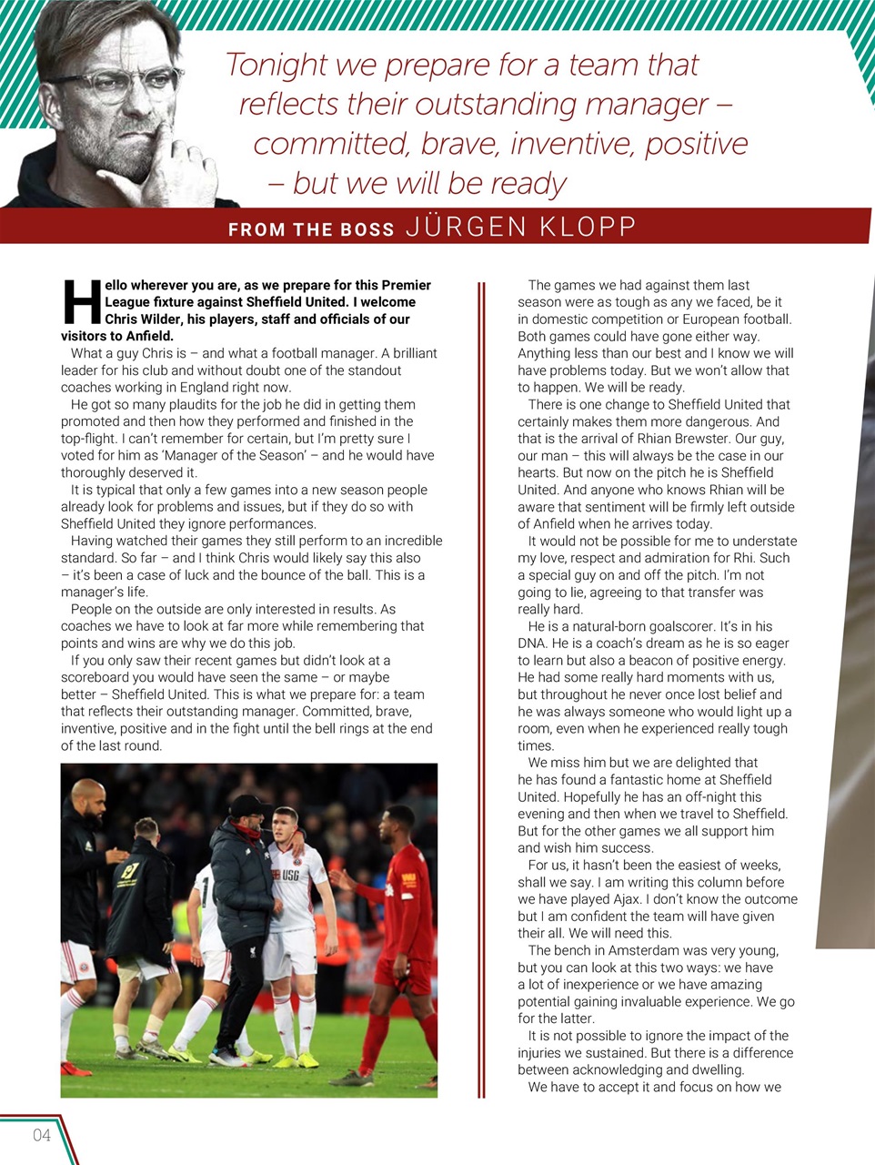 Liverpool FC Programmes Preview Pages