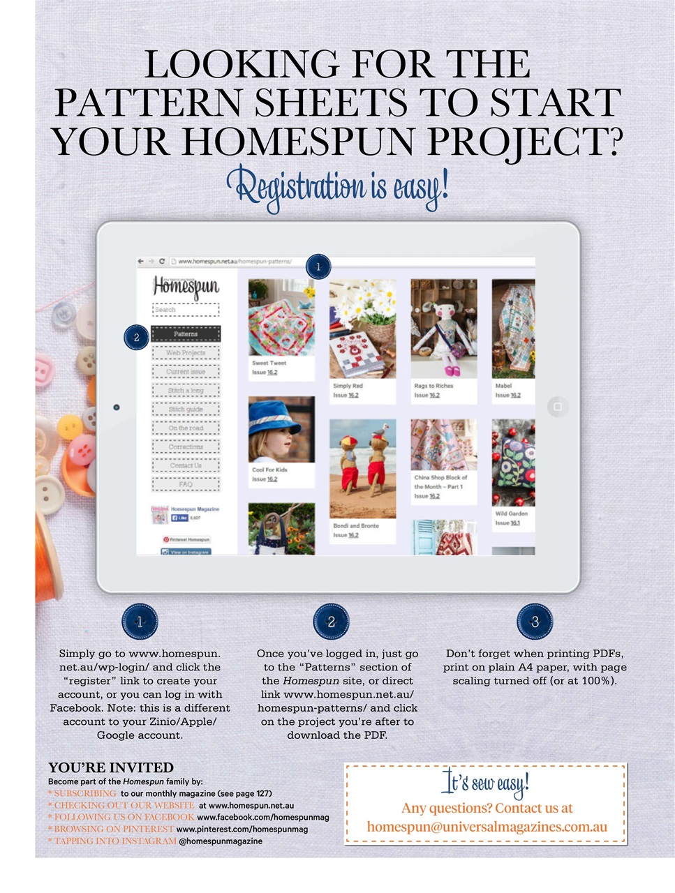 Homespun Preview Pages