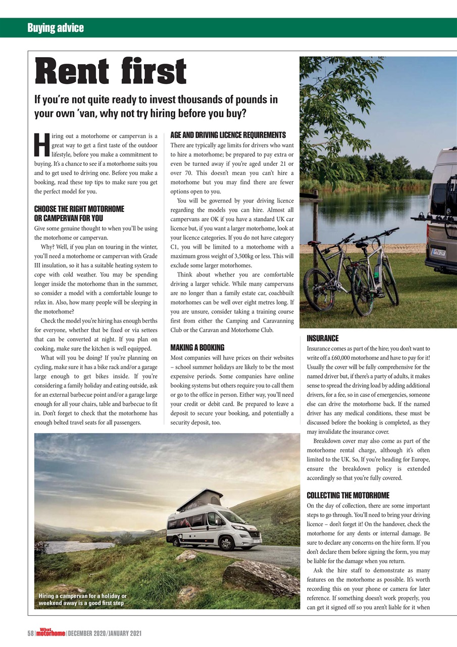 What Motorhome magazine Preview Pages