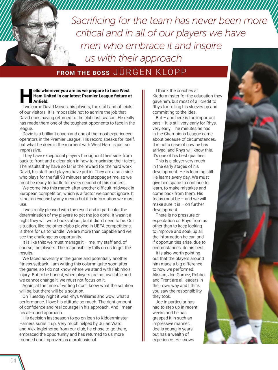 Liverpool FC Programmes Preview Pages
