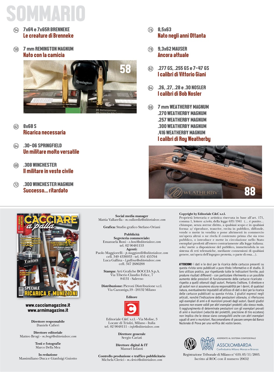 Caccia Magazine Preview Pages