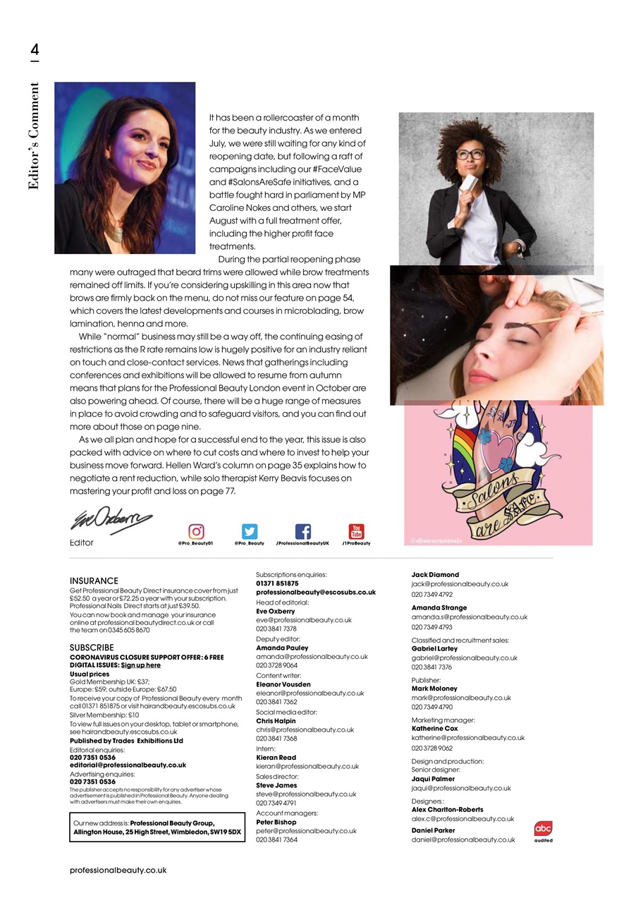 Professional Beauty Preview Pages