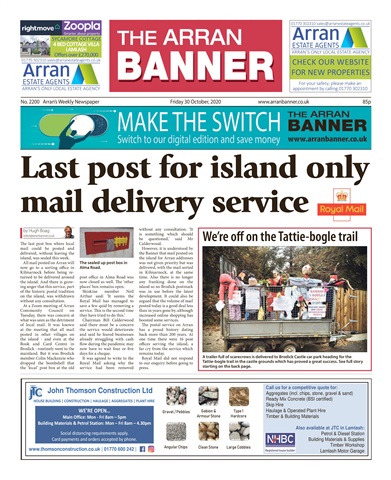 Arran Banner issue 30/10/20