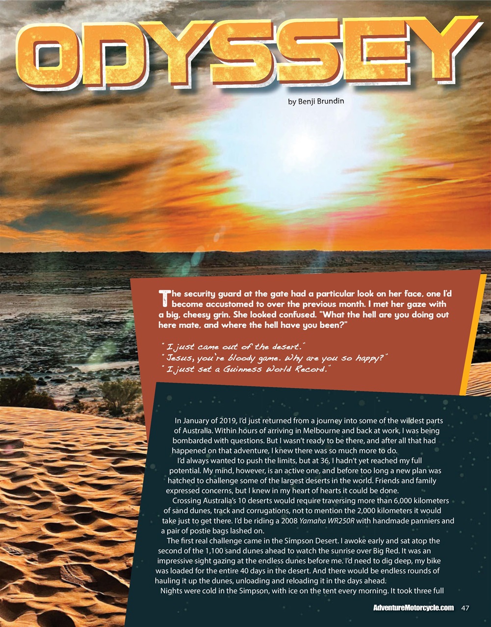 Adventure Motorcycle Preview Pages