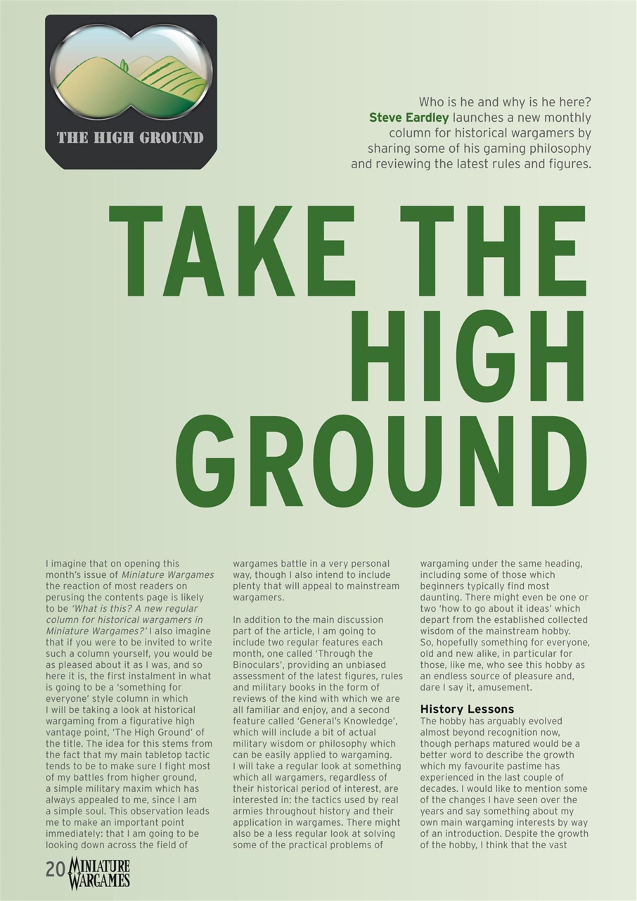 Miniature Wargames Preview Pages