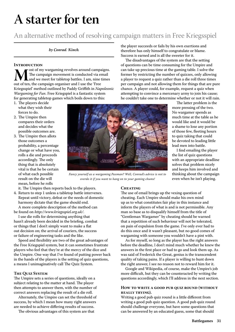 Miniature Wargames Preview Pages