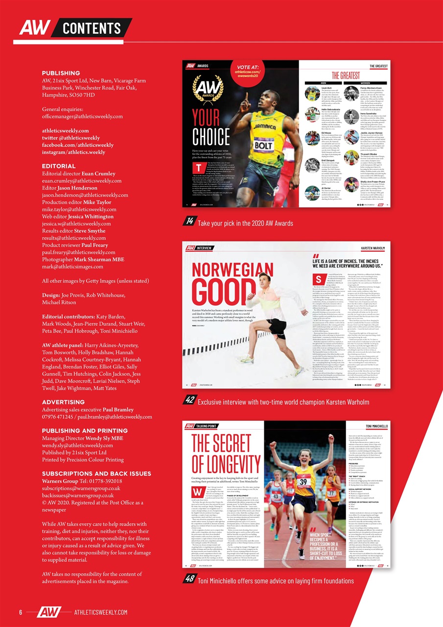 AW – Athletics Weekly Magazine Preview Pages
