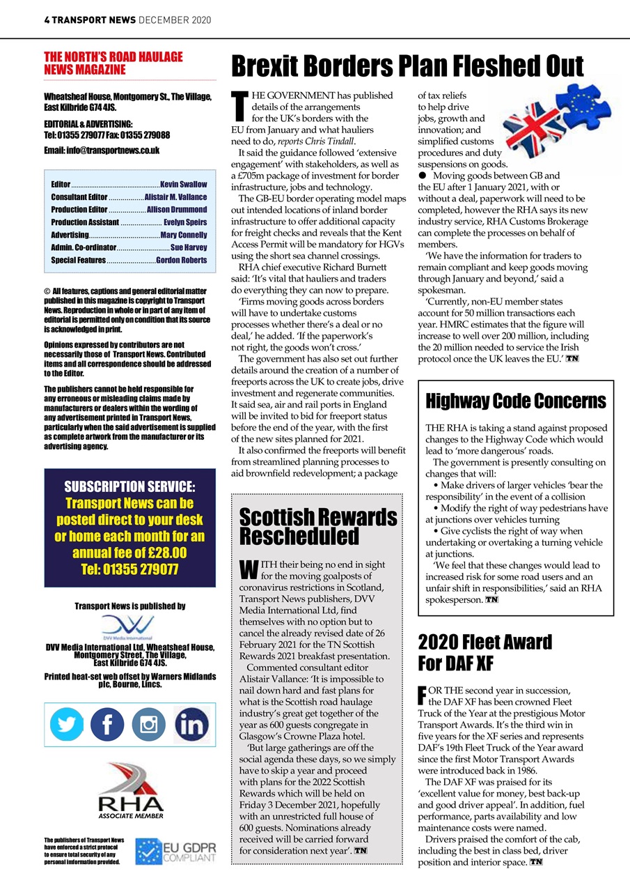 Transport News Preview Pages