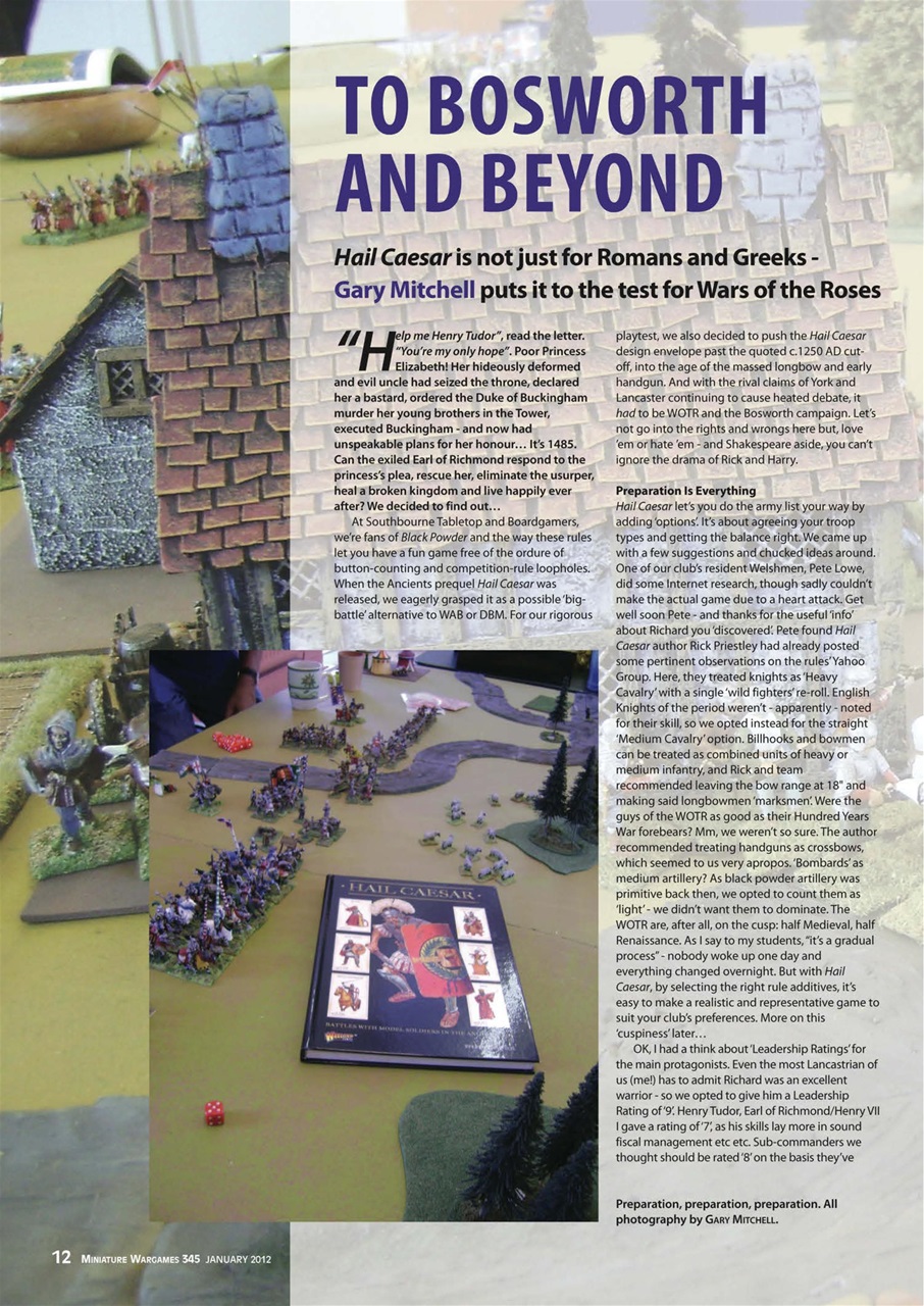 Miniature Wargames Preview Pages