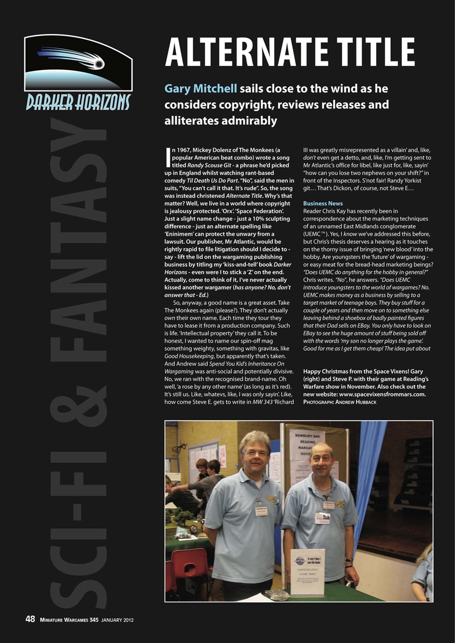 Miniature Wargames Preview Pages