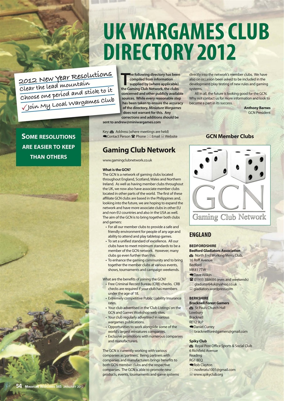 Miniature Wargames Preview Pages