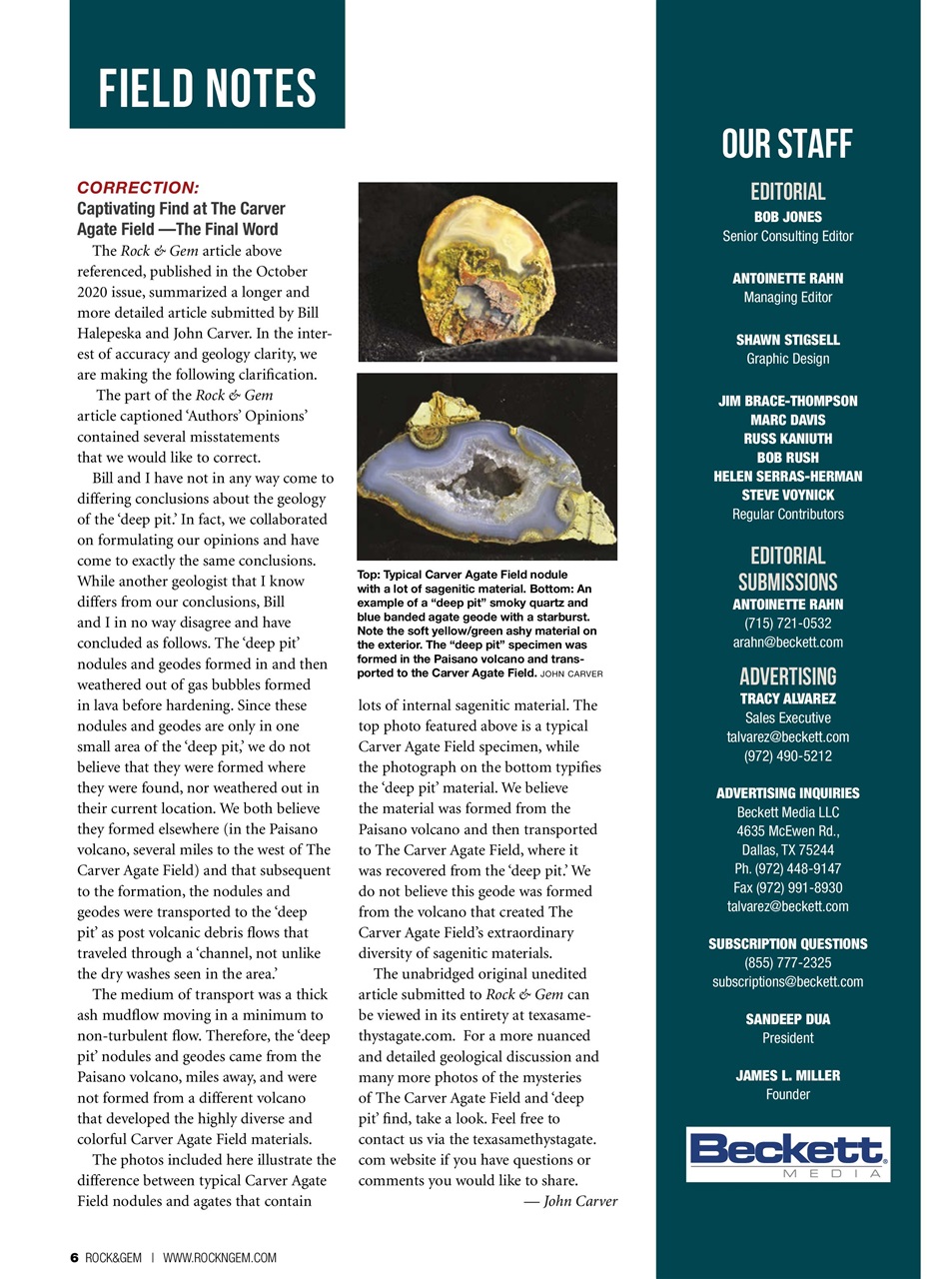 Rock&Gem Magazine Preview Pages