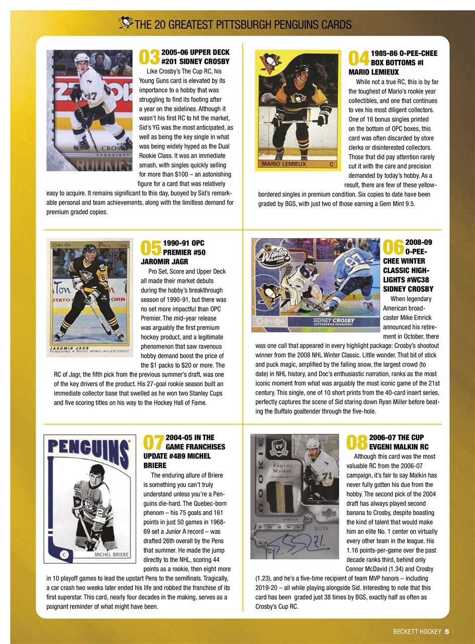 Beckett Hockey Magazine Preview Pages