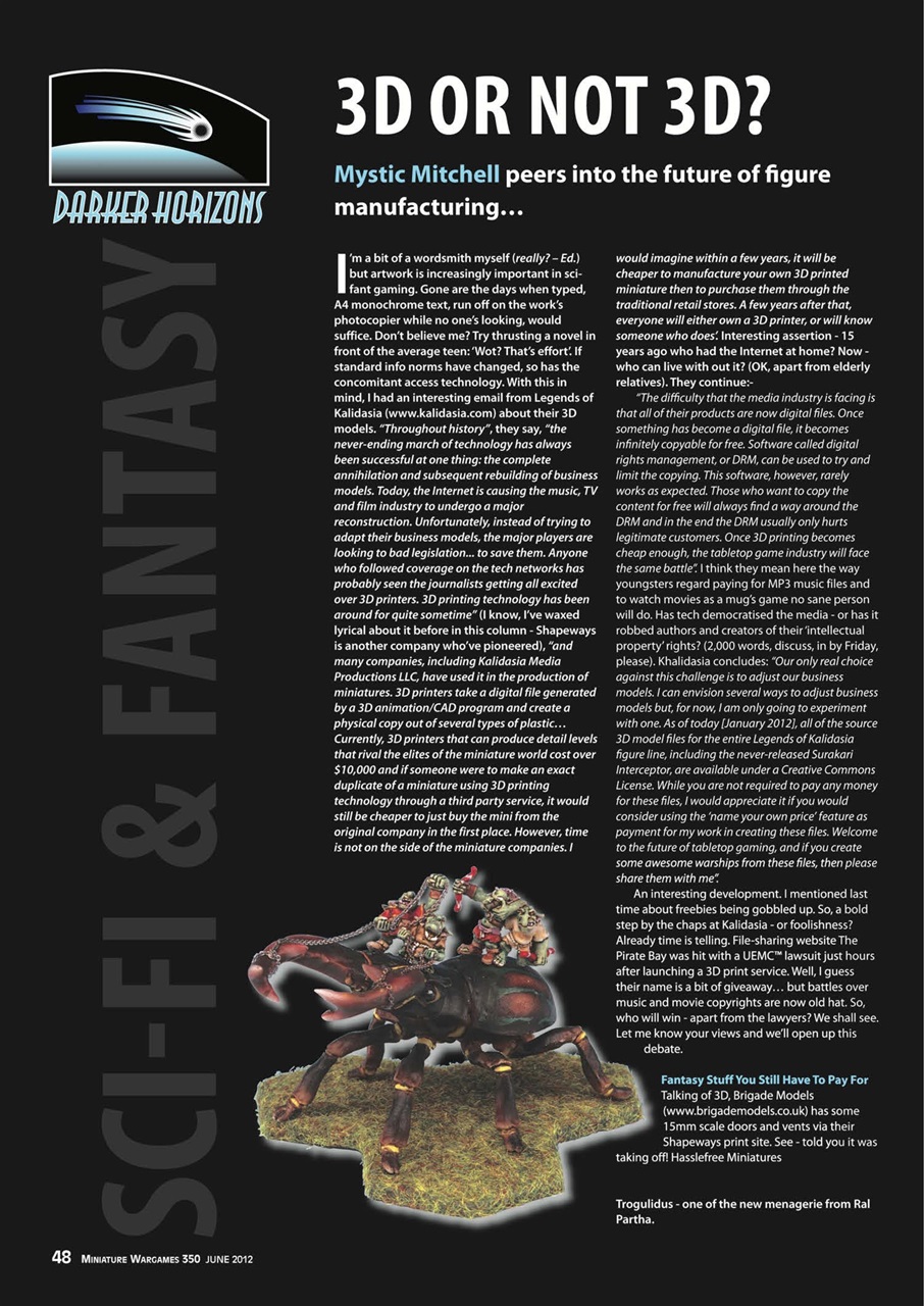 Miniature Wargames Preview Pages