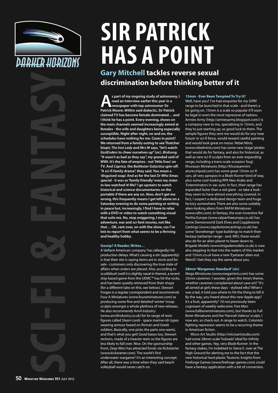 Miniature Wargames Preview Pages