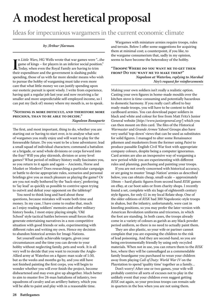 Miniature Wargames Preview Pages