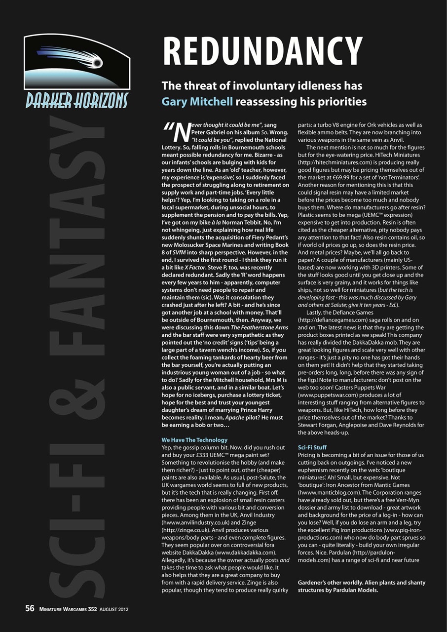 Miniature Wargames Preview Pages