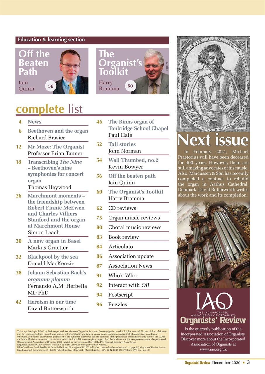 Organists' Review Preview Pages