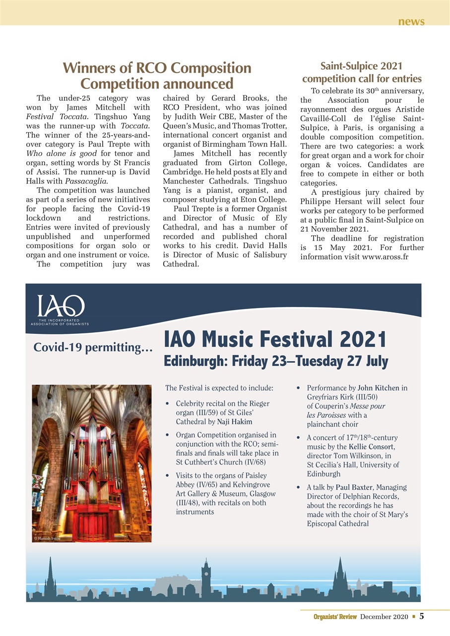 Organists' Review Preview Pages