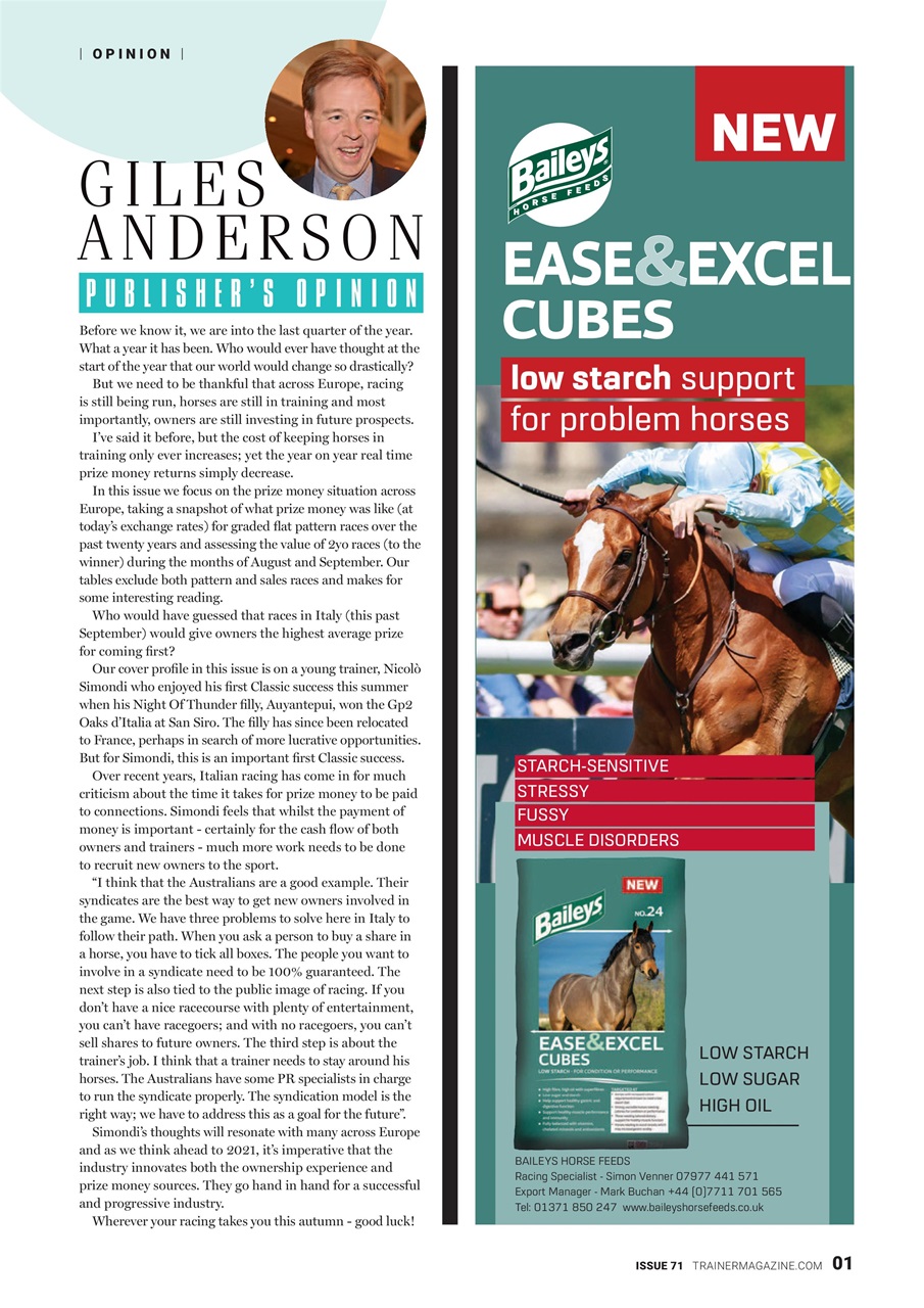 European Trainer Magazine - horse racing Preview Pages