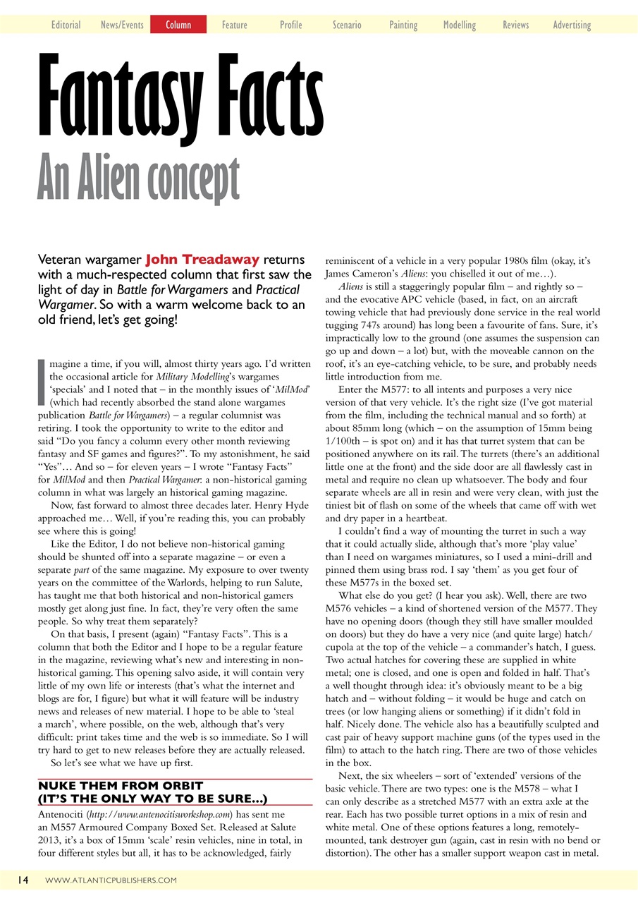 Miniature Wargames Preview Pages