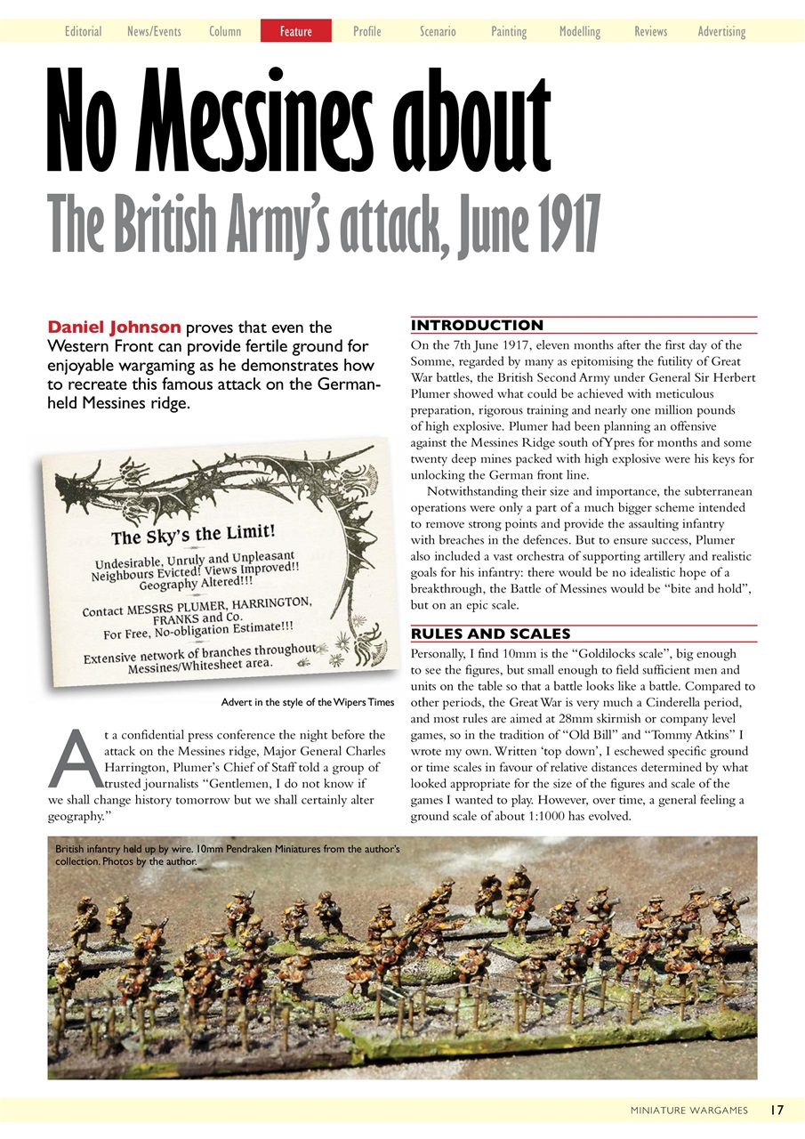 Miniature Wargames Preview Pages