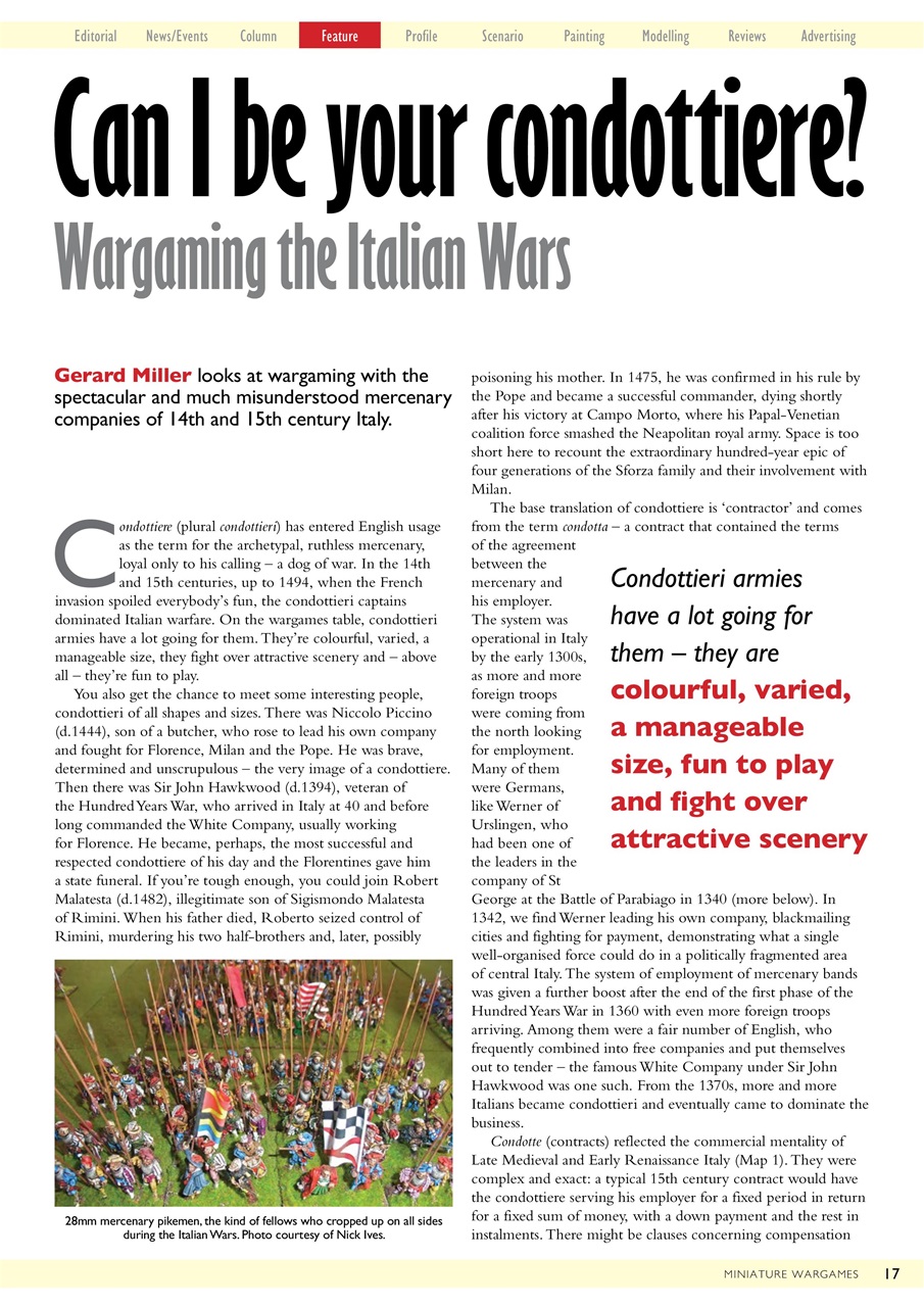 Miniature Wargames Preview Pages