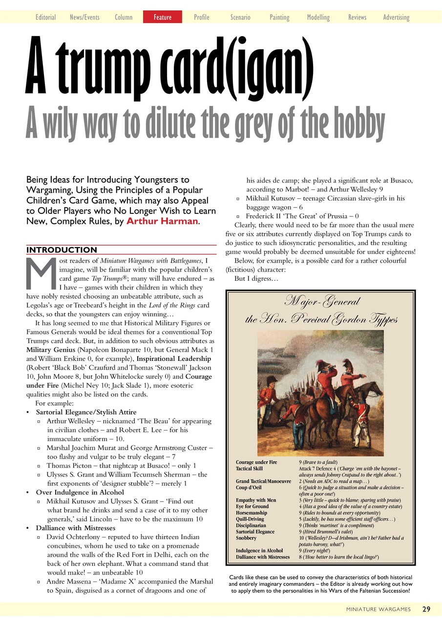 Miniature Wargames Preview Pages
