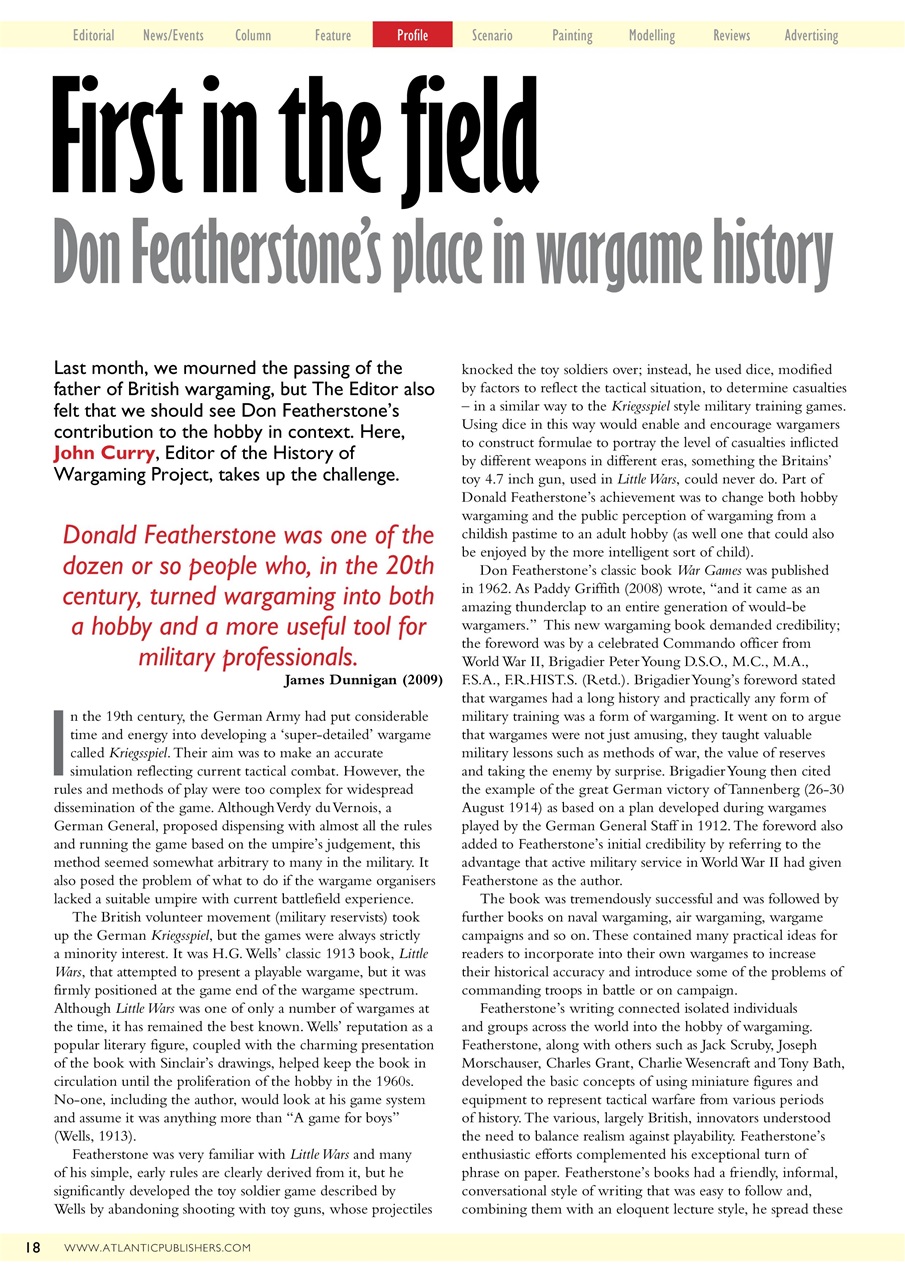 Miniature Wargames Preview Pages