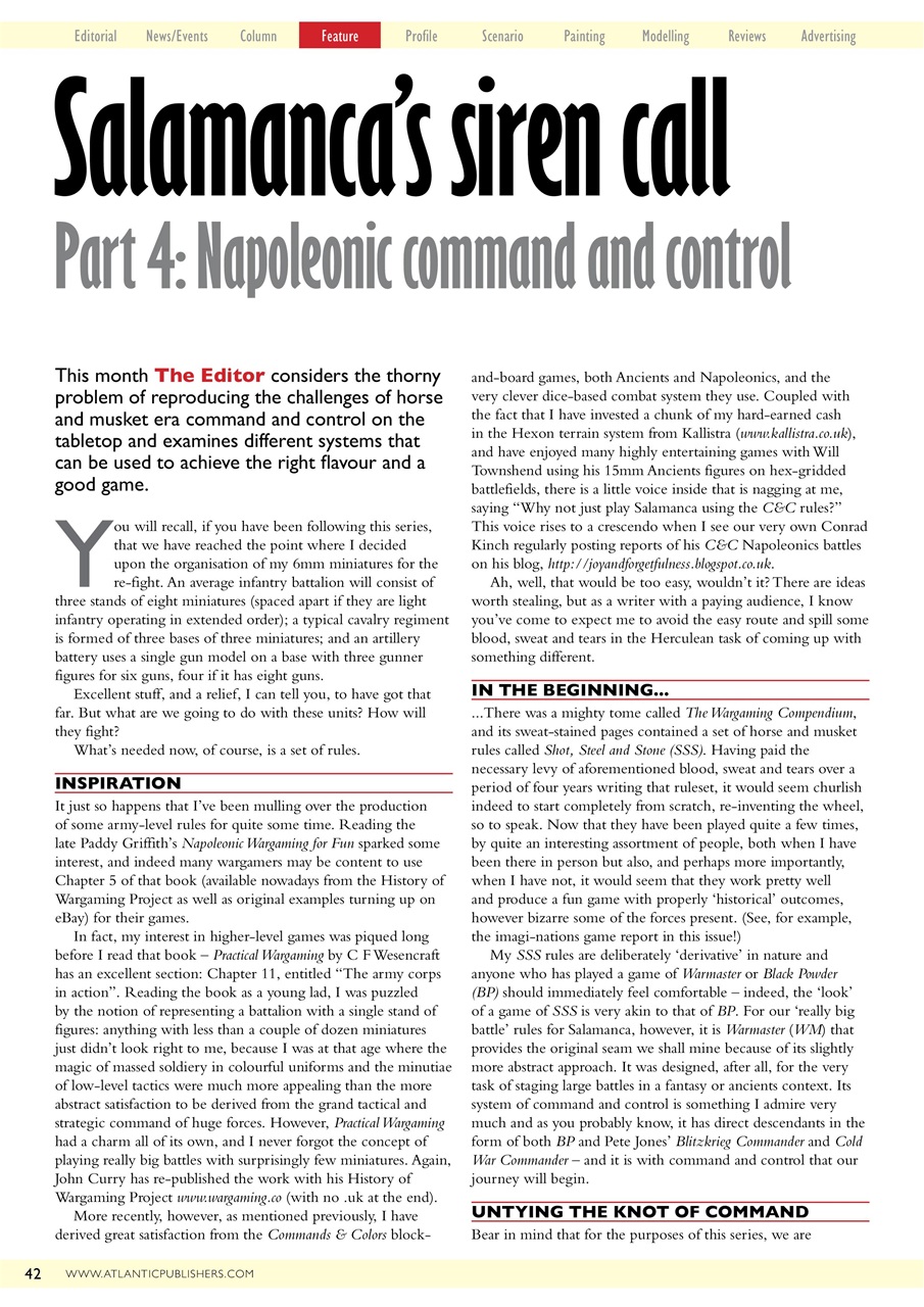 Miniature Wargames Preview Pages