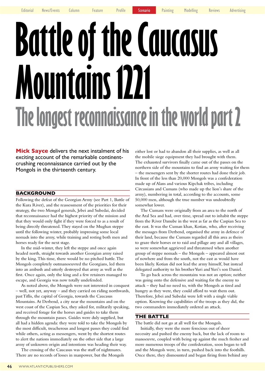 Miniature Wargames Preview Pages