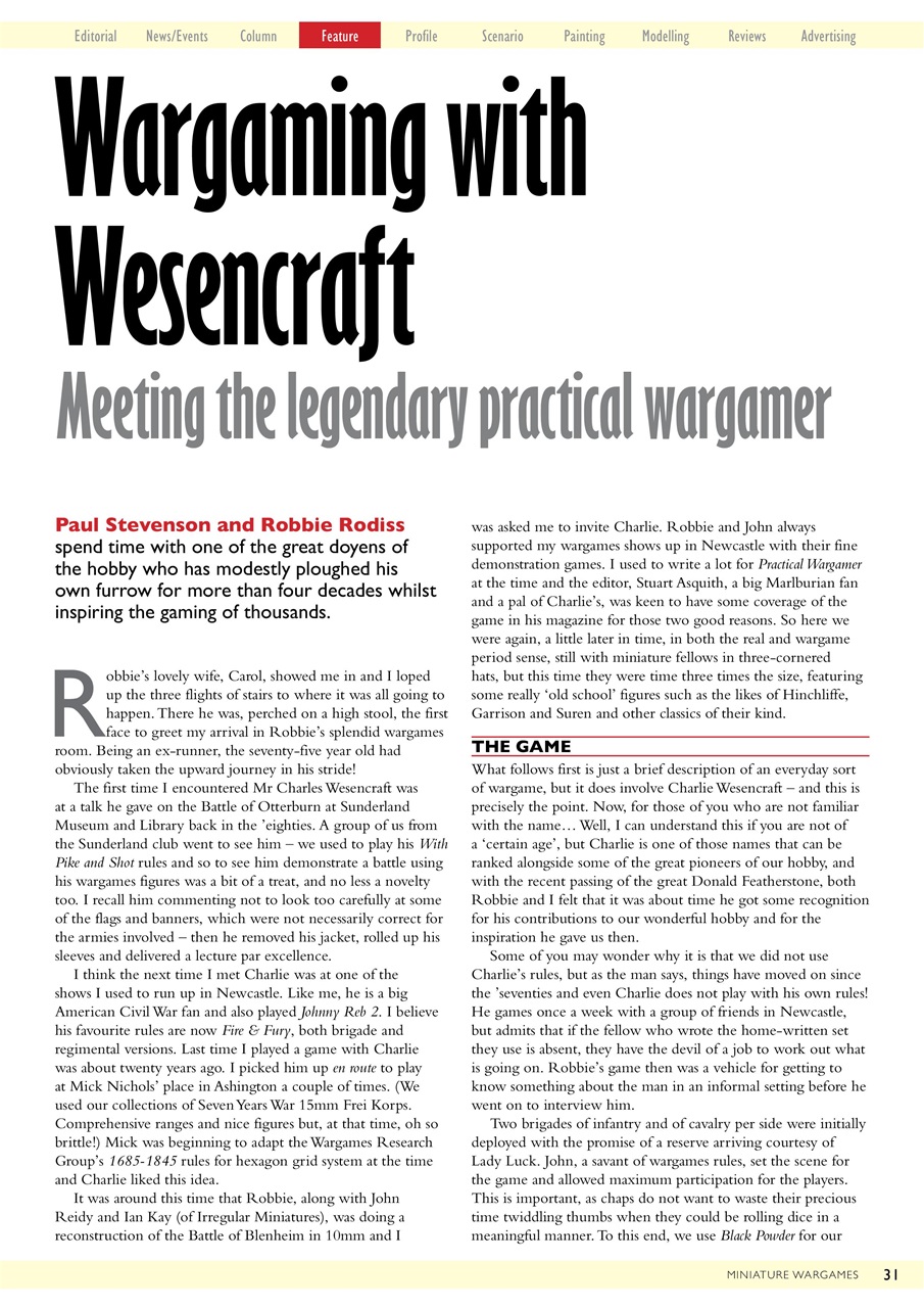 Miniature Wargames Preview Pages