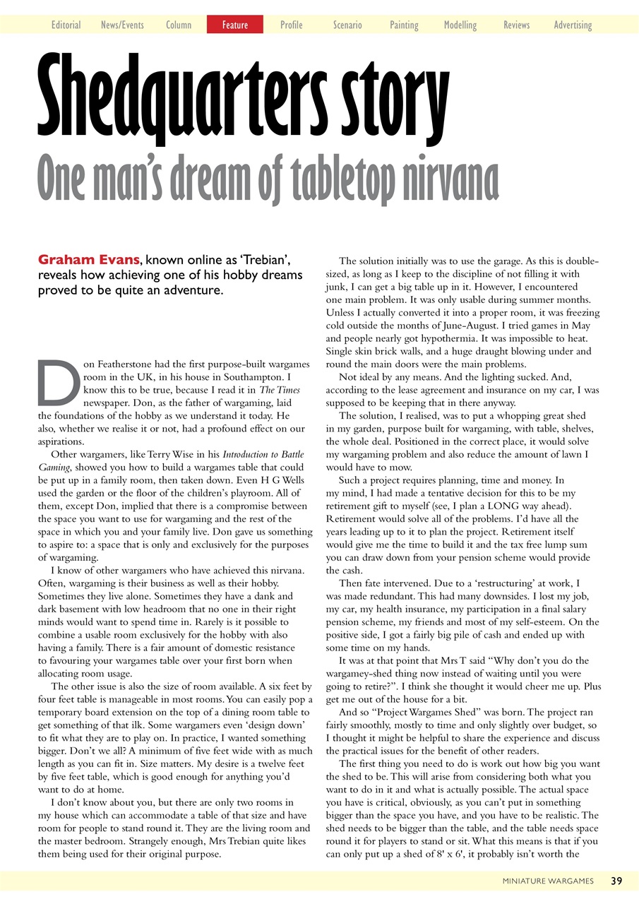 Miniature Wargames Preview Pages