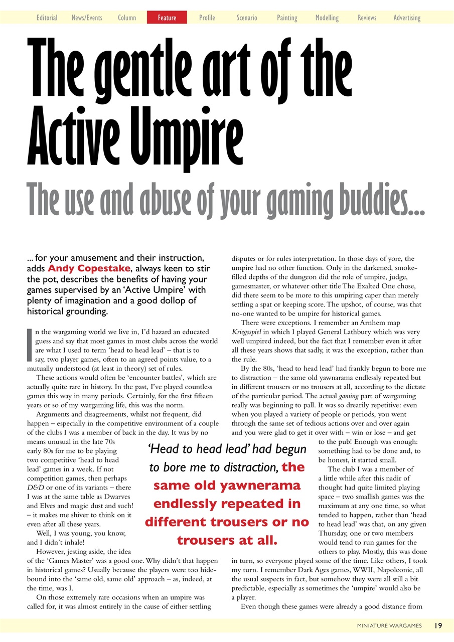 Miniature Wargames Preview Pages