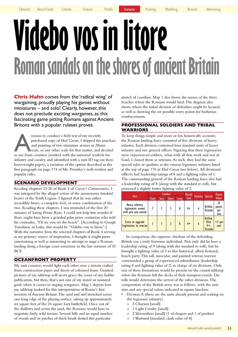 Miniature Wargames Preview Pages