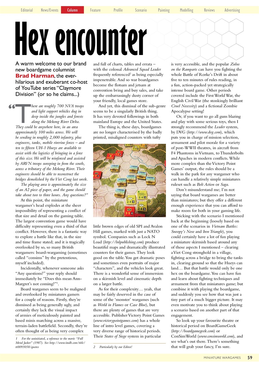 Miniature Wargames Preview Pages