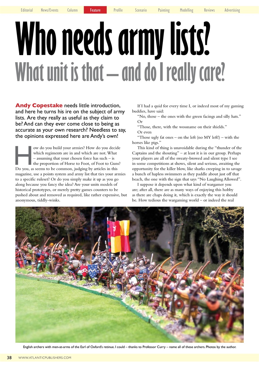 Miniature Wargames Preview Pages