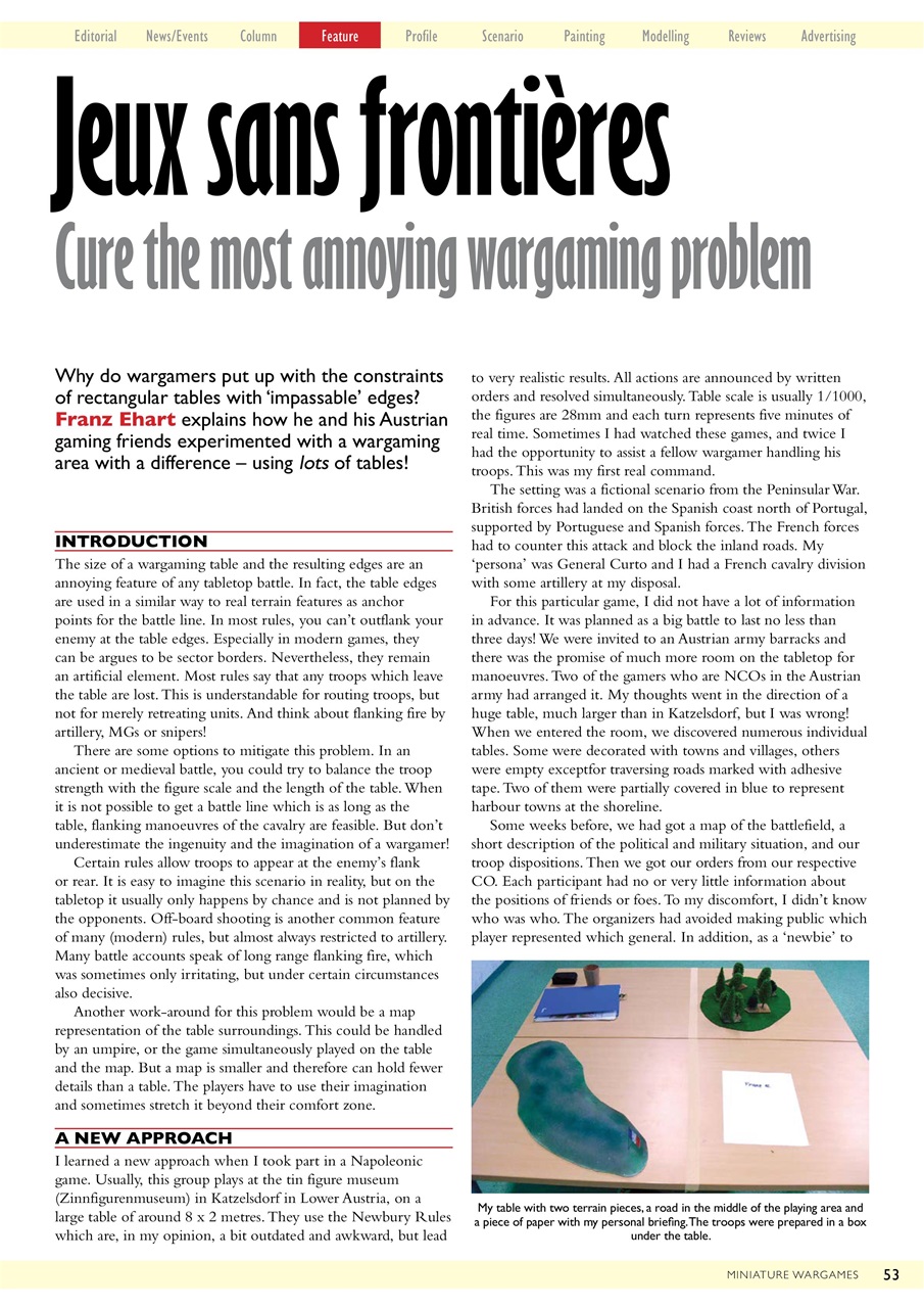 Miniature Wargames Preview Pages