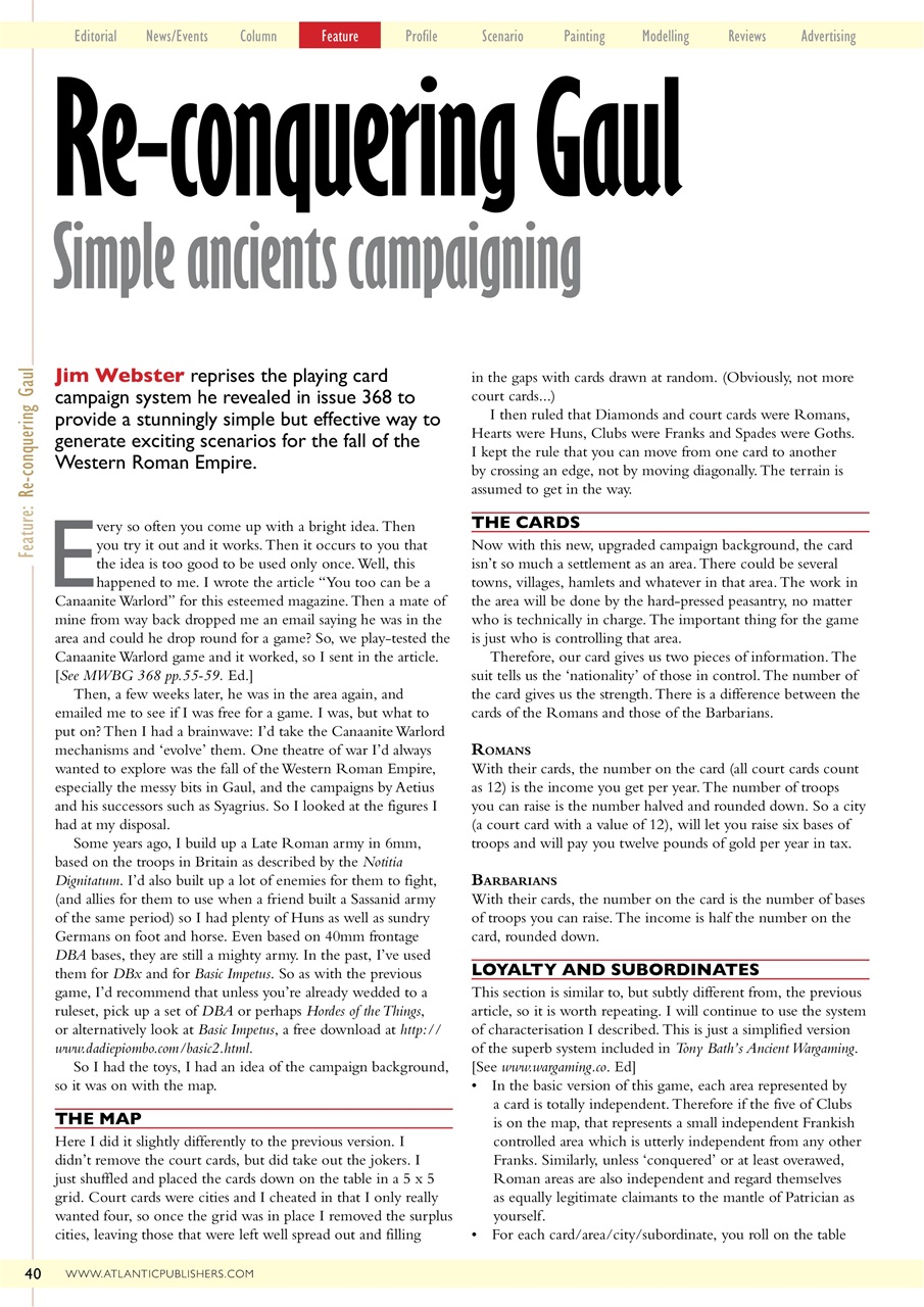 Miniature Wargames Preview Pages