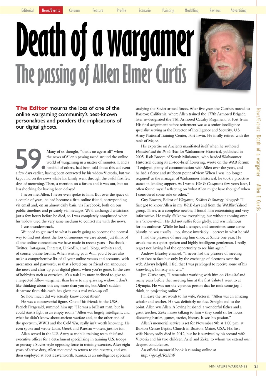 Miniature Wargames Preview Pages