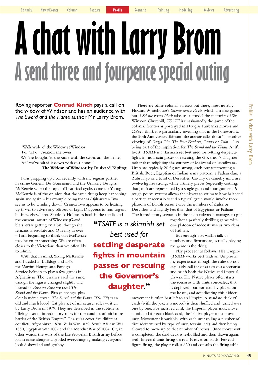 Miniature Wargames Preview Pages