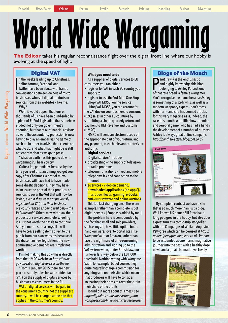 Miniature Wargames Preview Pages