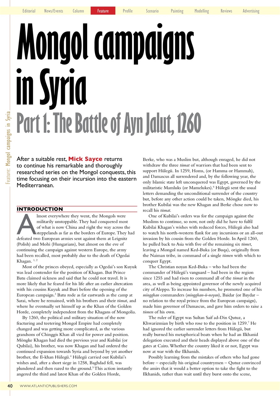 Miniature Wargames Preview Pages