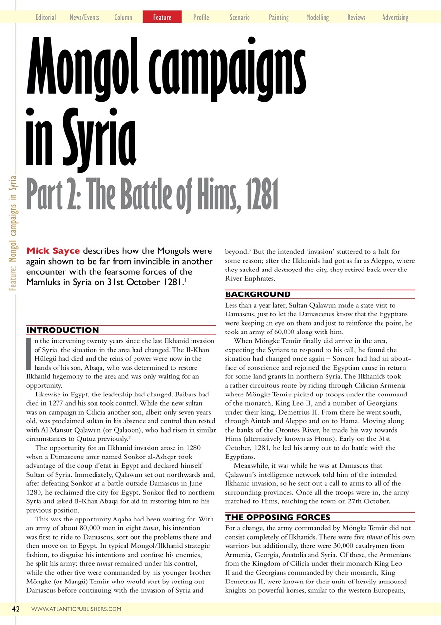 Miniature Wargames Preview Pages