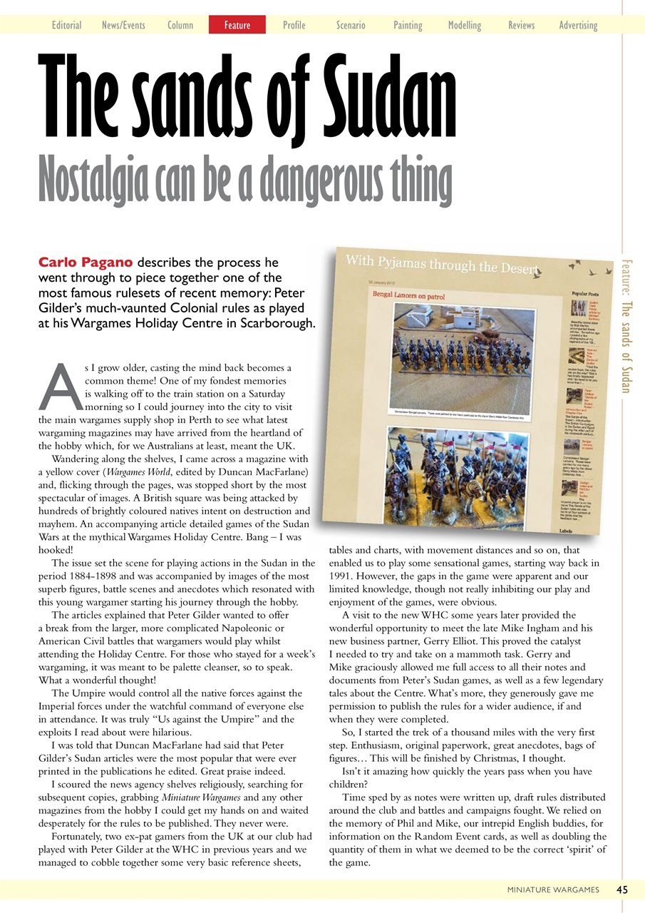 Miniature Wargames Preview Pages